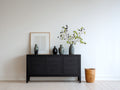 Meuble d'entrée - Bois - 150x42x80 cm - Noir - Style contemporain
