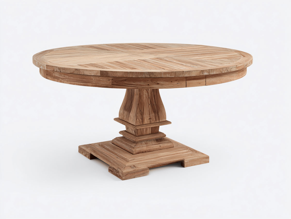 Table de jardin - Bois de teck - 118 x 118 x 75 cm - Naturel - Style artisanal