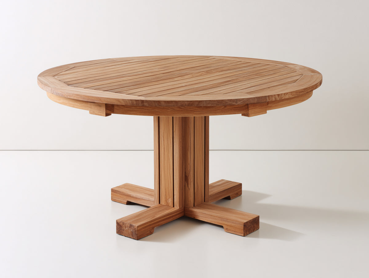 Table de jardin - Bois de teck - 118 x 118 x 75 cm - Naturel - Style traditionnel
