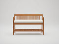 Banc de jardin - Bois-Textile - 125x55x82 cm - Bois naturel-Blanc - Style moderne