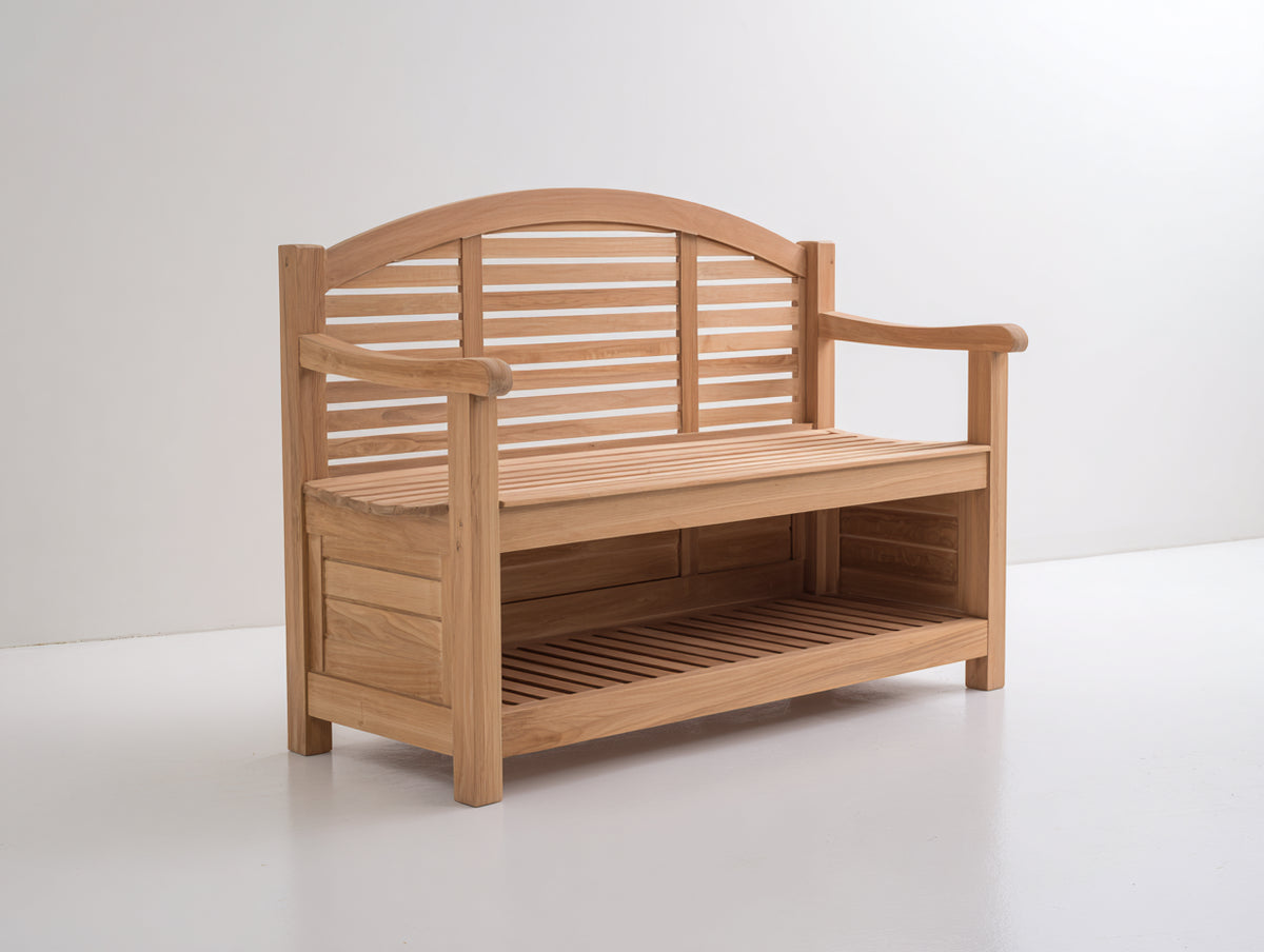 Banc de jardin - Bois - 128x61x95 cm - Bois naturel - Style rustique