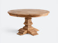 Table de jardin - Bois de teck - 120 x 120 x 75 cm - Naturel - Style classique sculpté