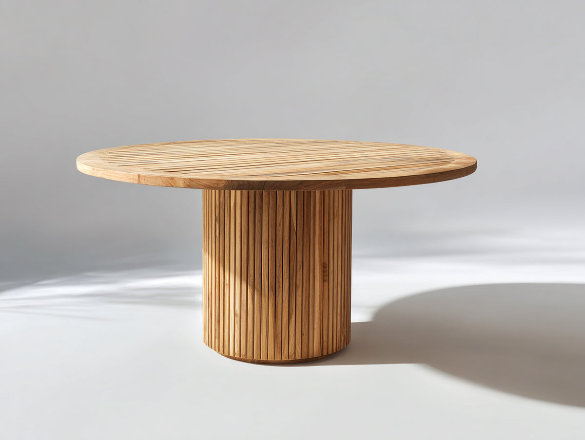 Table de jardin - Bois de teck - 118 x 118 x 75 cm - Naturel - Style contemporain