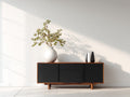 Meuble d'entrée - bois - 160x40x75 cm - Noyer-Noir - style moderne minimaliste