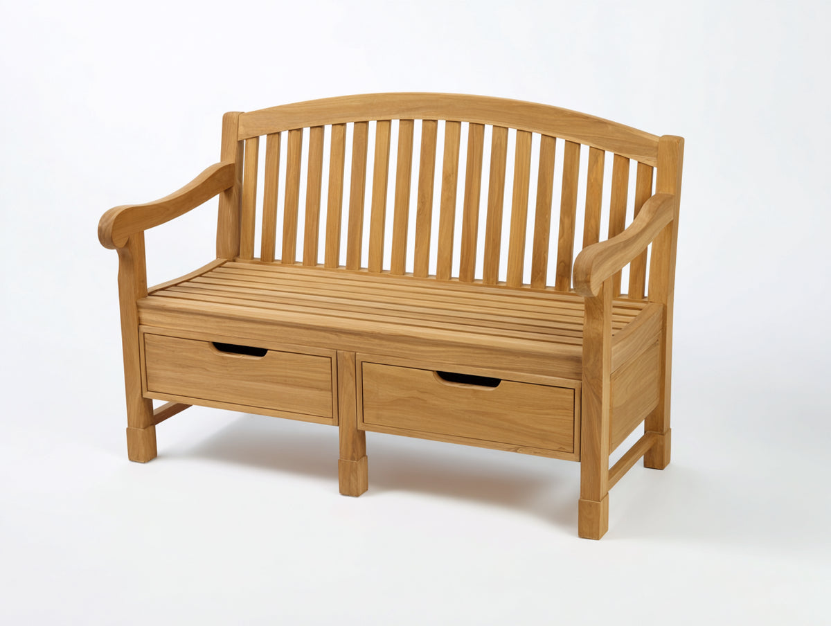 Banc de jardin - Bois - 145x60x94 cm - Bois naturel - Style classique