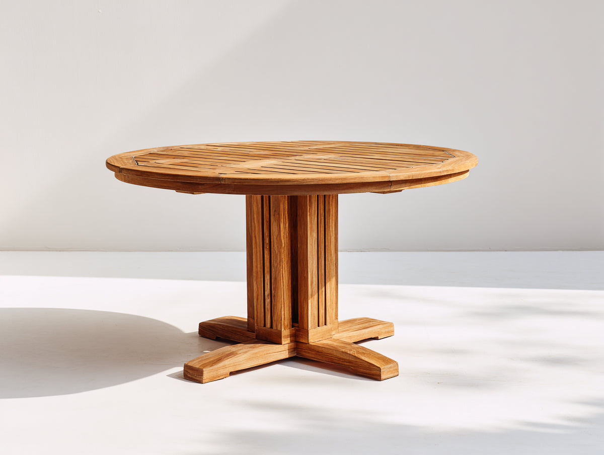 Table de jardin - Bois de teck - 115 x 115 x 75 cm - Naturel - Style traditionnel
