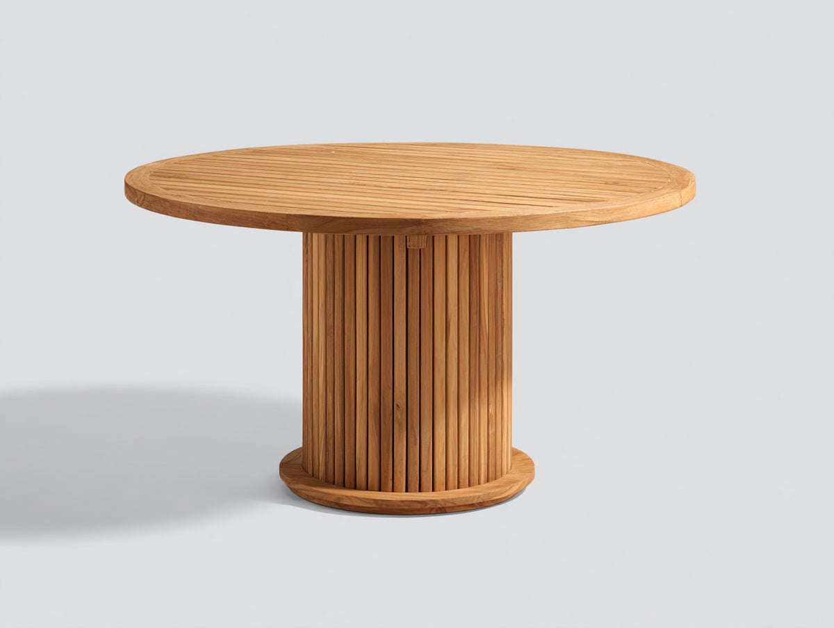 Table de jardin - Bois de teck - 120 x 120 x 75 cm - Naturel - Style contemporain