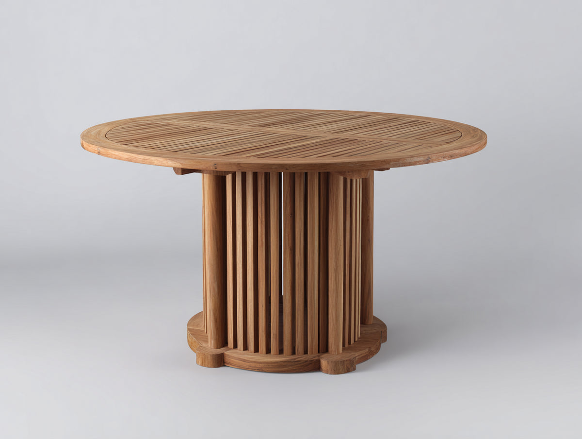 Table de jardin - Bois de teck - 120 x 120 x 75 cm - Naturel - Style architectural