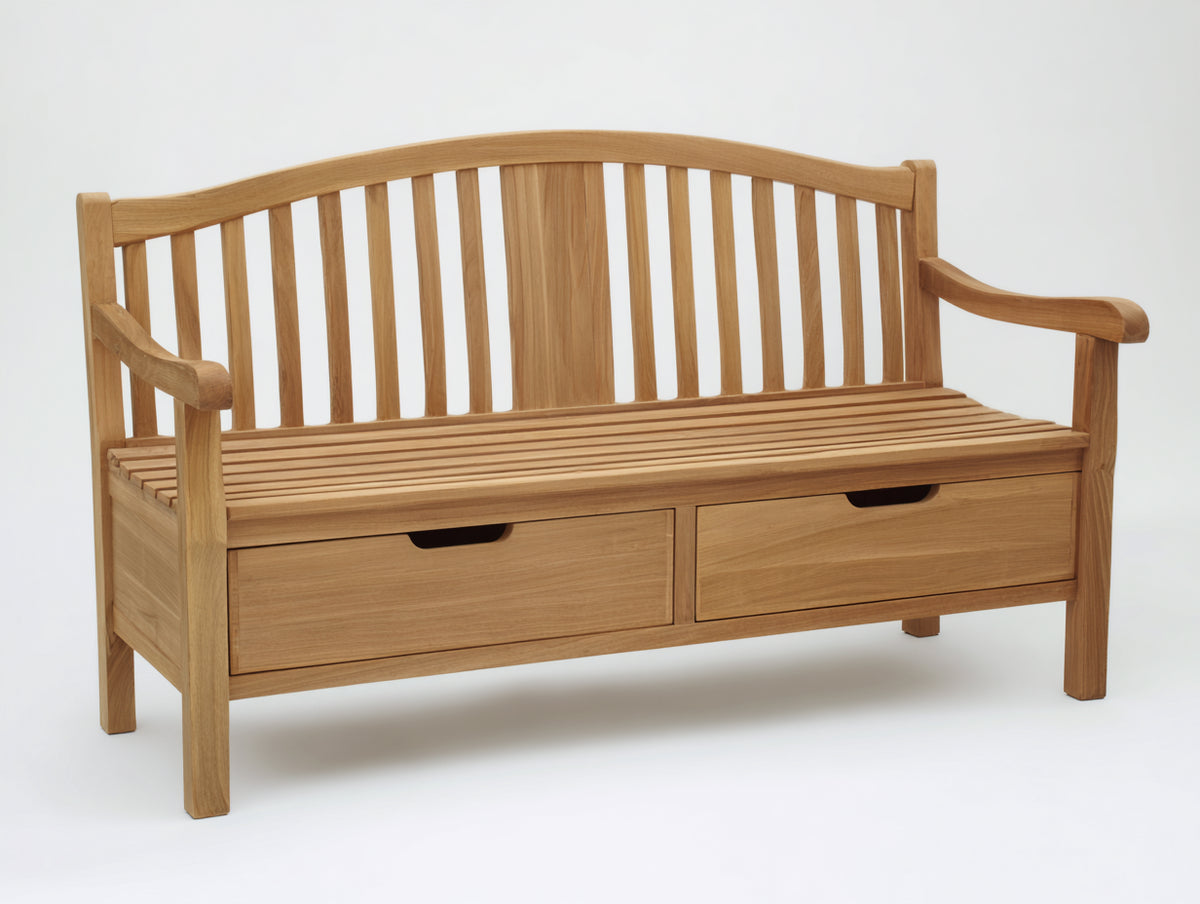 Banc de jardin - Bois - 160x62x96 cm - Bois naturel - Style classique