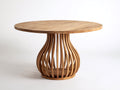 Table de jardin - Bois de teck - 120 x 120 x 75 cm - Naturel - Style sculptural